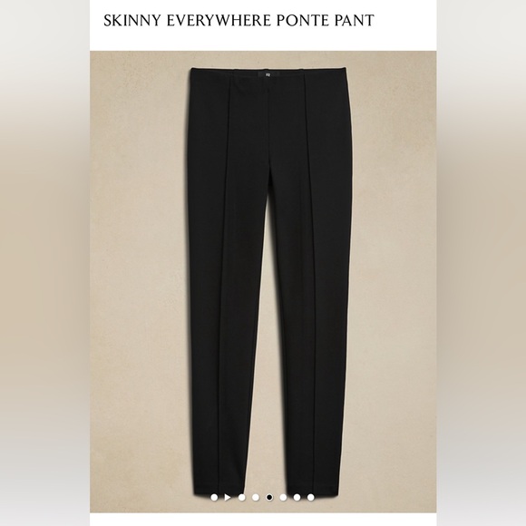 BANANA REPUBLIC SKINNY EVERYWHERE PONTE PANT Large L Black new with tags 761465 - Picture 5 of 7